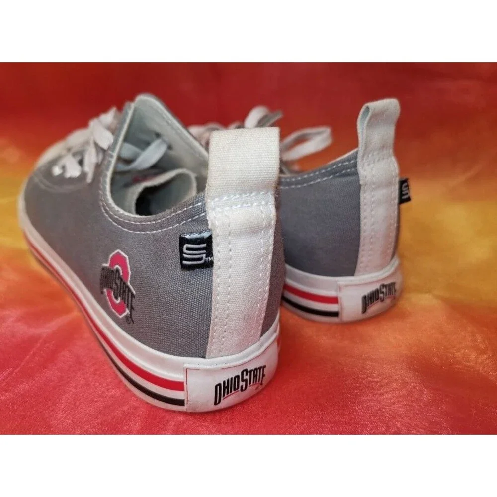 SKICKS Ohio State Low Top Gray Canvas Sneakers Men’s 7 Women’s 9